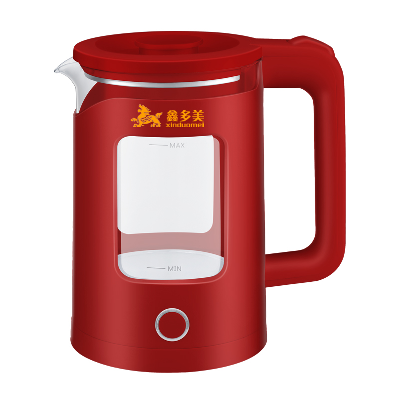 赤い1.5 Lガラス製電気ポット - 鑫多美電器 | ガラス/ステンレス電気