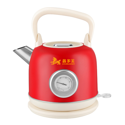 温度計付き赤色2.2L電気ケトル - 鑫多美電器 | ガラス/ステンレス電気